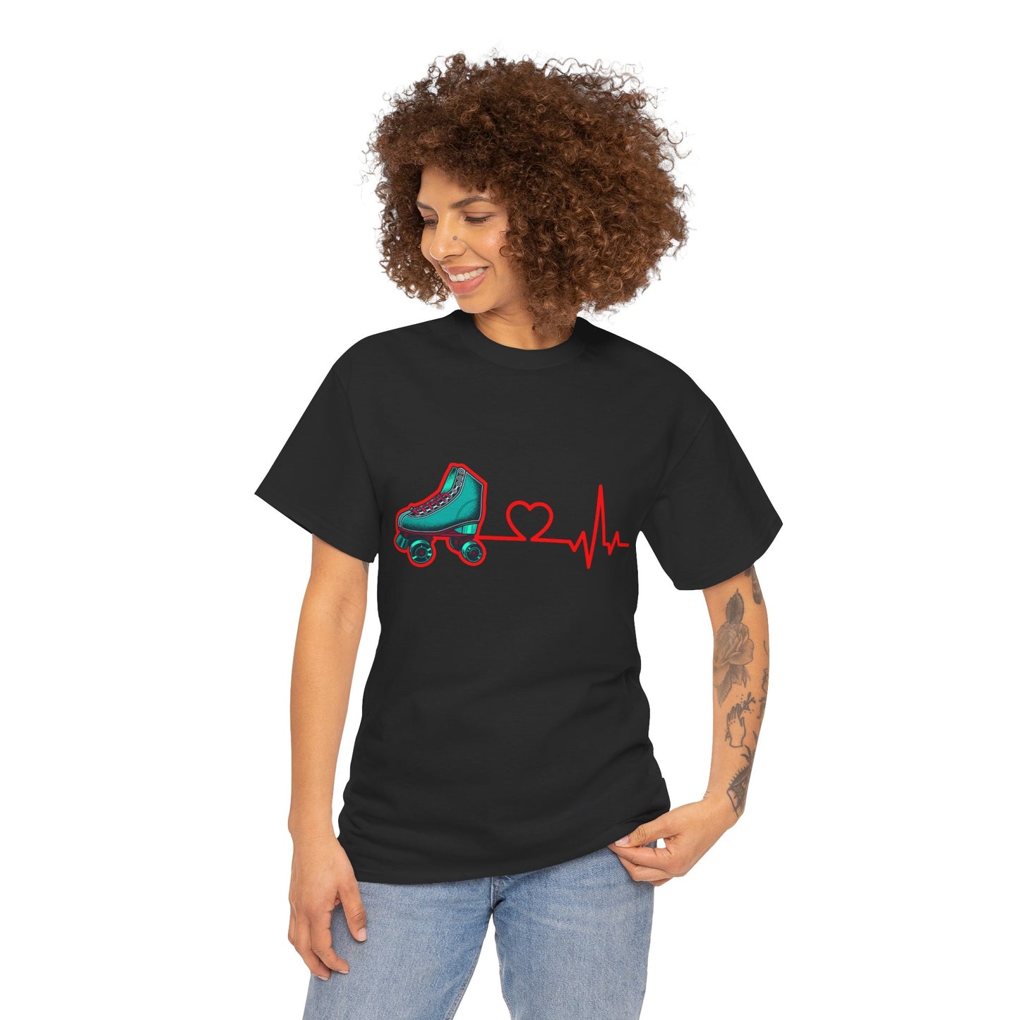 Adult Roller Skating T-Shirt - Heartbeat of Roller Skating - Rink Life Tee
