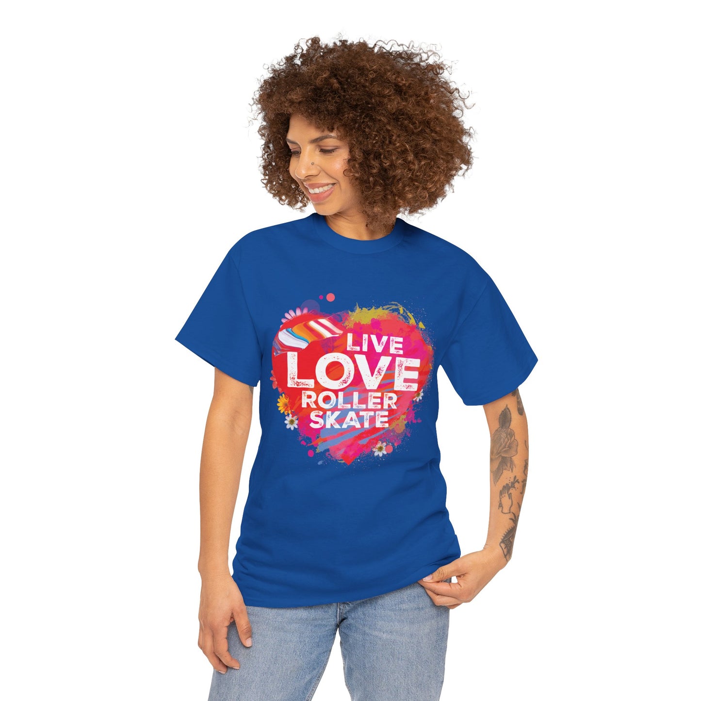Women's "Live Love Roller Skate" T-Shirt for Skating Lovers