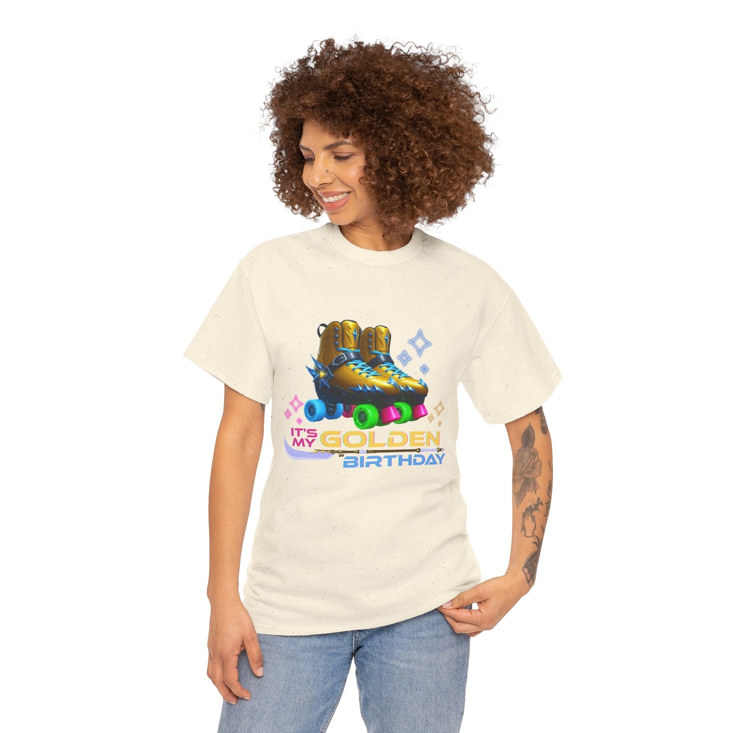 It's My Golden Birthday  - Adult and Teens Roller Skate Graphic T-Shirt – 100% Cotton, Female