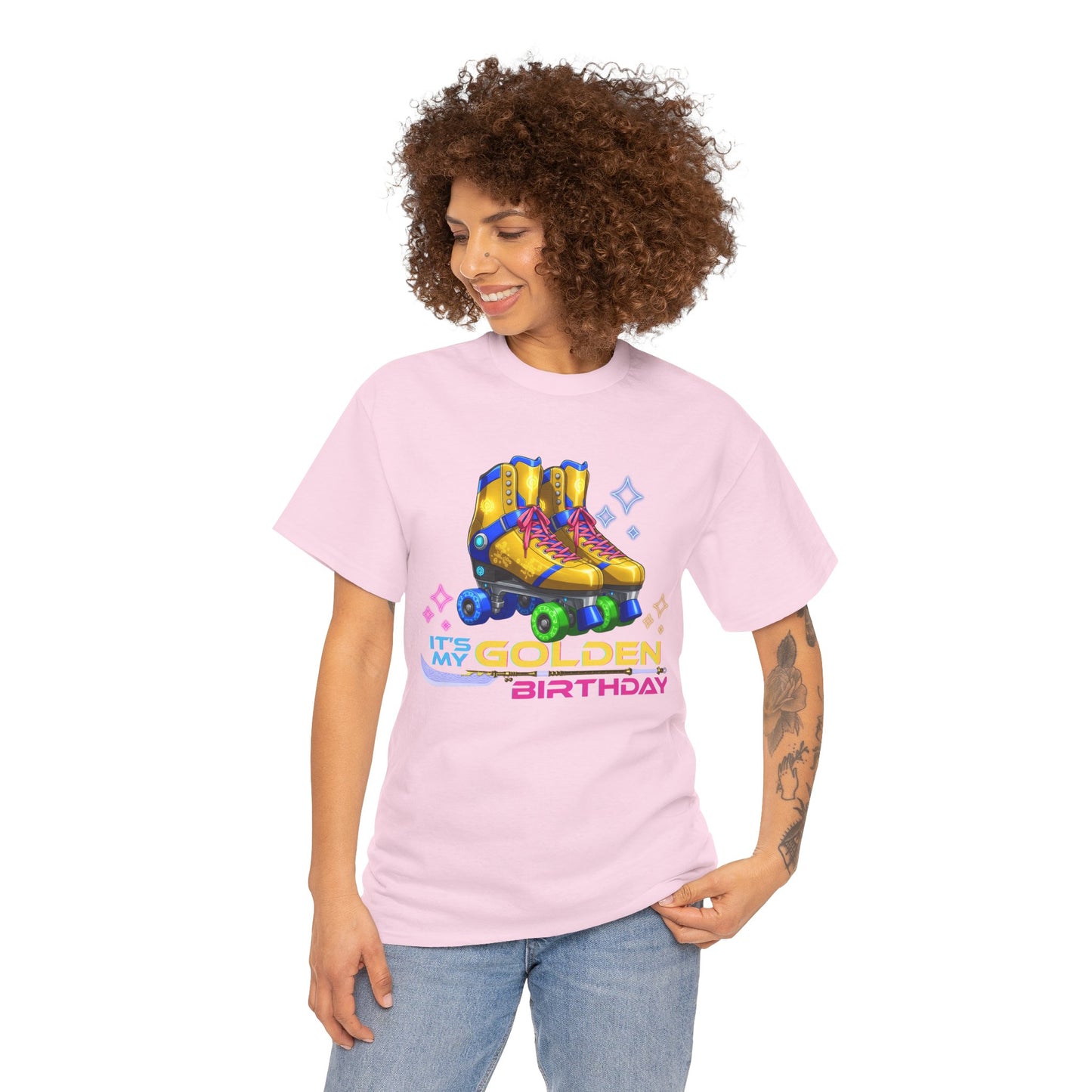 Golden Birthday - Adult Roller Skate Graphic T-Shirt – 100% Cotton