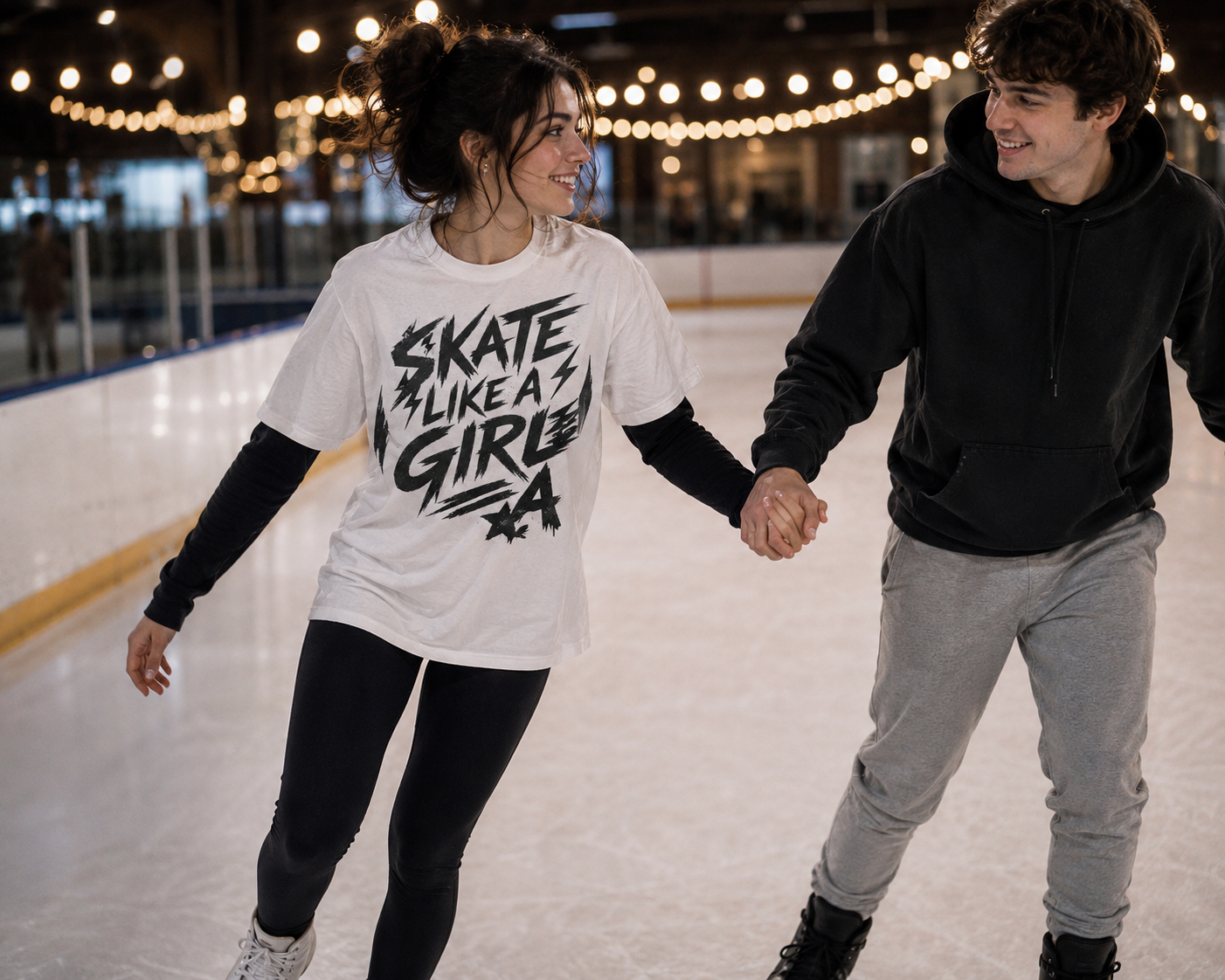 Adult Skate Like a Girl T-Shirt for Women | Roller Skating, Roller Derby, Ice Skating & Hockey Tee