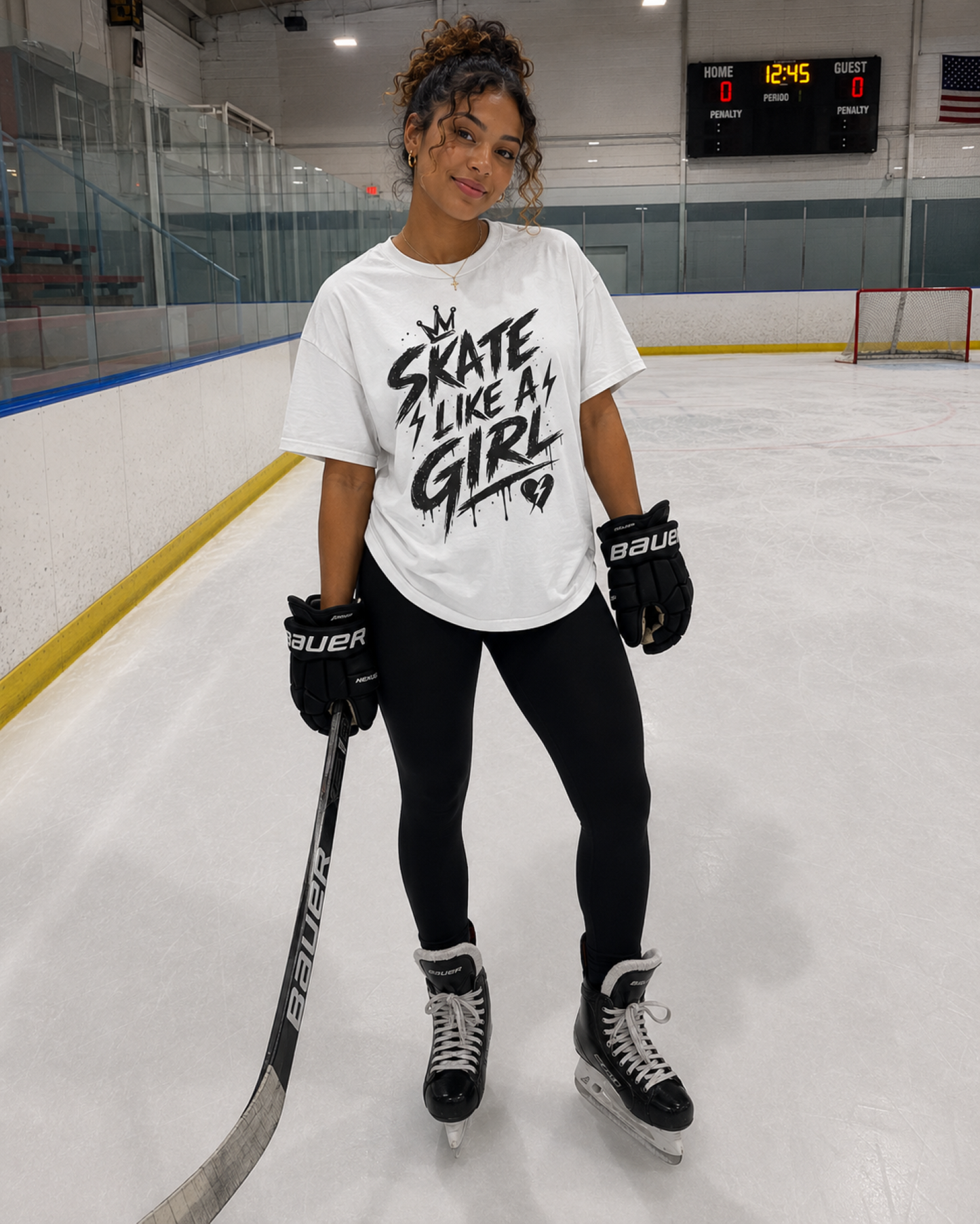 Adult Skate Like a Girl Women's T-Shirt | Roller Skating, Ice Skating, Roller Derby & Hockey Tee