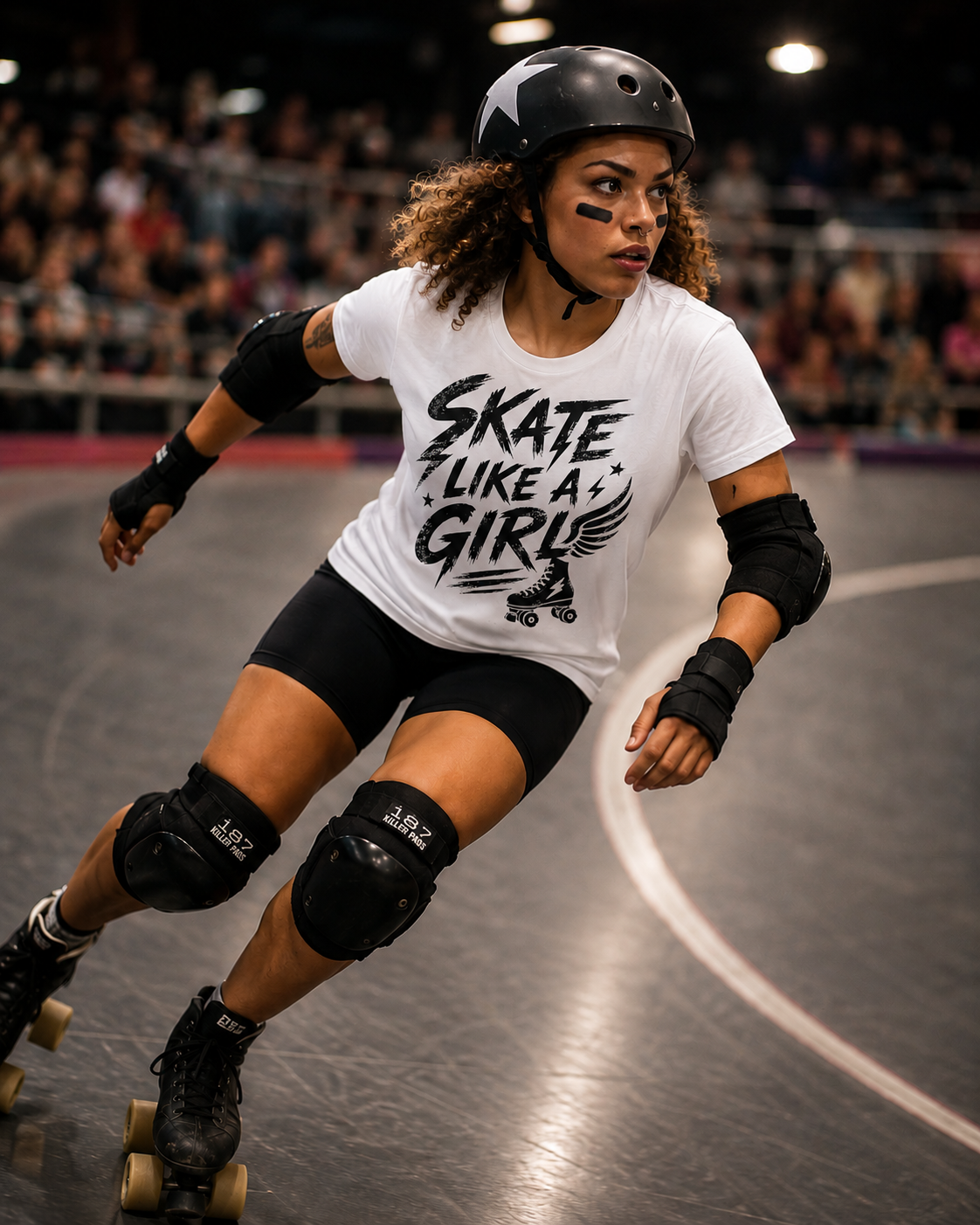 Adult Skate Like a Girl Women's T-Shirt | Roller Skating, Roller Derby Girl & Rink Life Tee