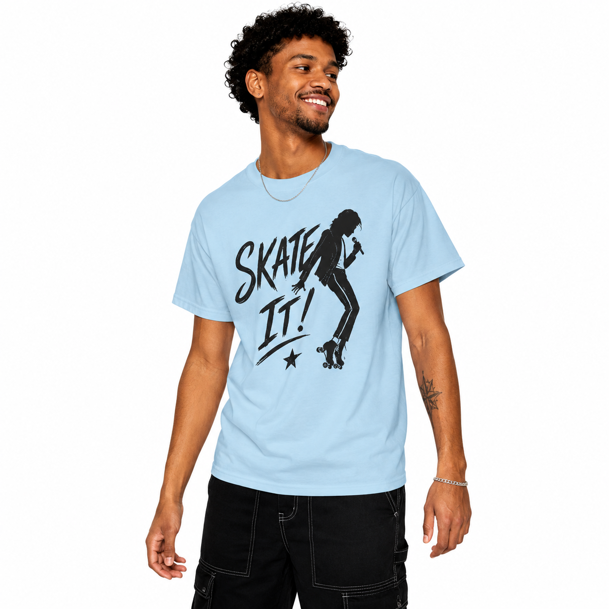Skate the Night Away T-Shirt – Retro Roller Skating Graphic Unisex Shirt
