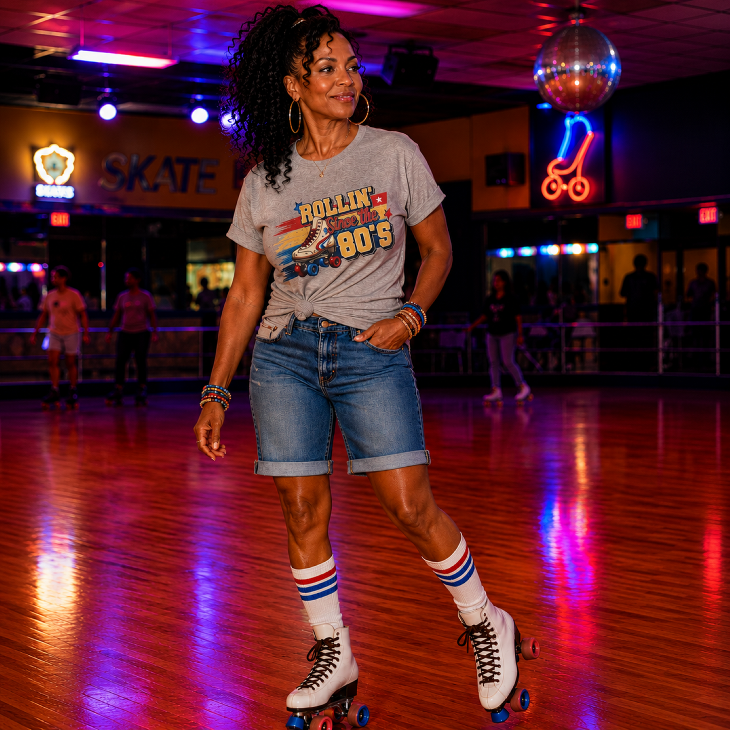 Rollin' Since the 80's - Retro Roller Skating T-Shirt – Vintage Quad Roller Skate Graphic Tee