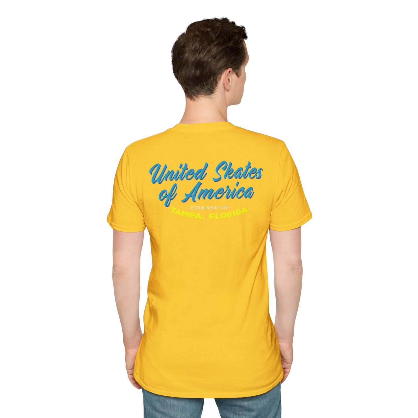 Tampa FL - Adult "Skate Life" Roller Skater T-Shirt (Blue Graphic)