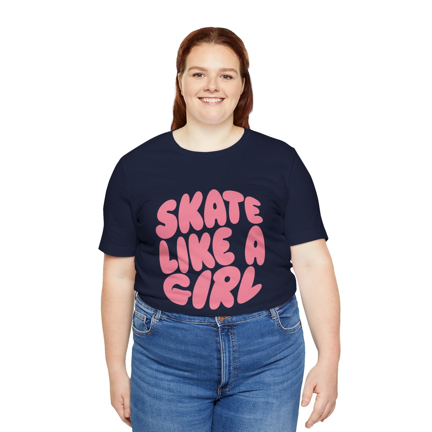 Women's "Skate Like A Girl" Roller Skate Graphic Cotton T-Shirt