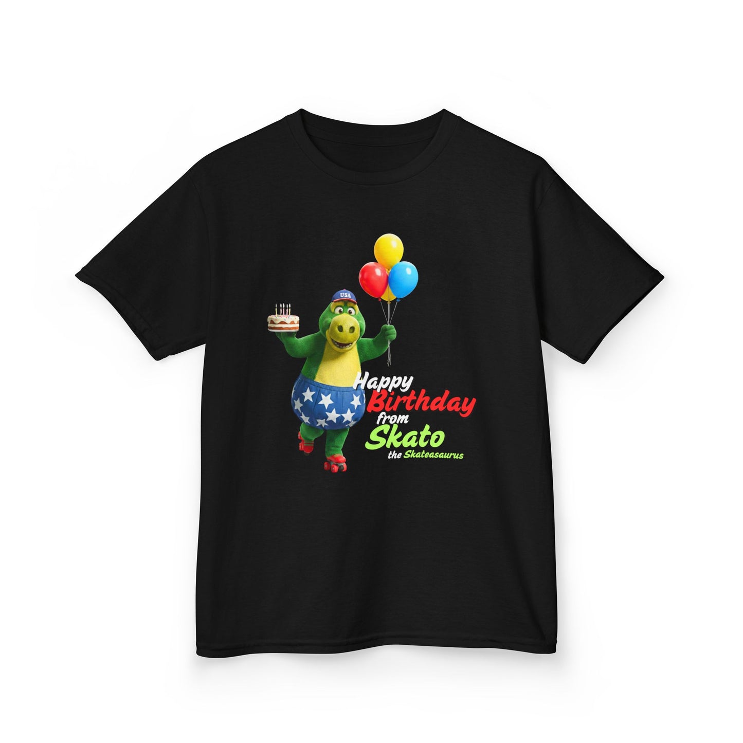 Kid's Roller Skating Birthday T-Shirt - Happy Birthday from Skato - Tee for Boys and Girls