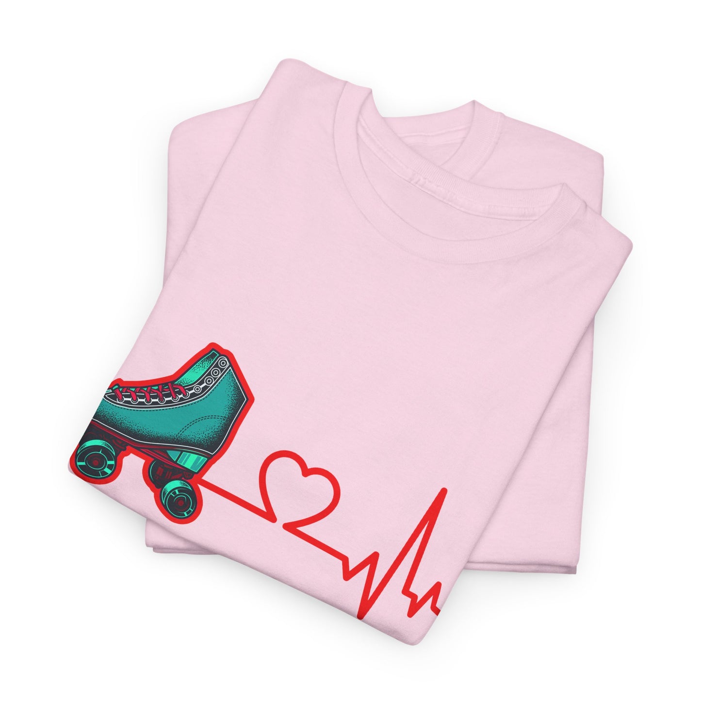 Adult Roller Skating T-Shirt - Heartbeat of Roller Skating - Rink Life Tee