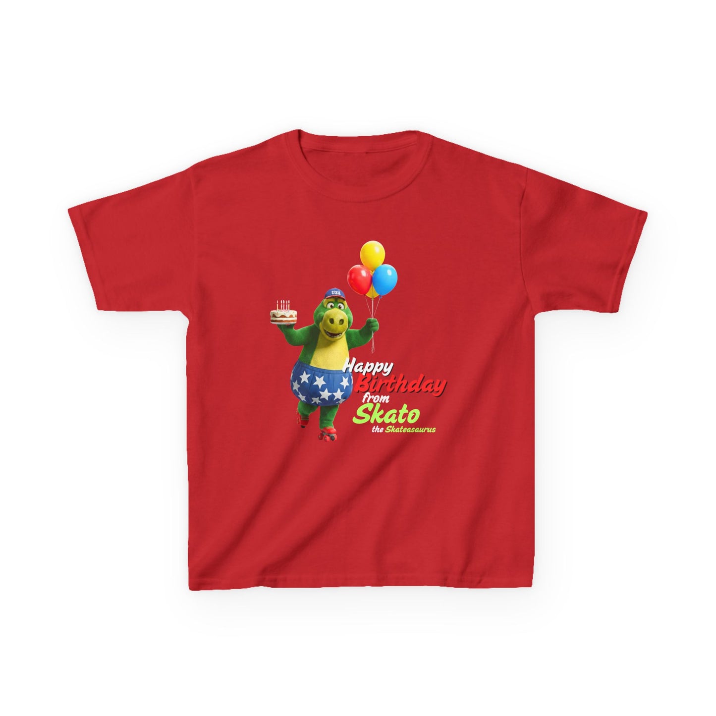 Kid's Roller Skating Birthday T-Shirt - Happy Birthday from Skato - Tee for Boys and Girls