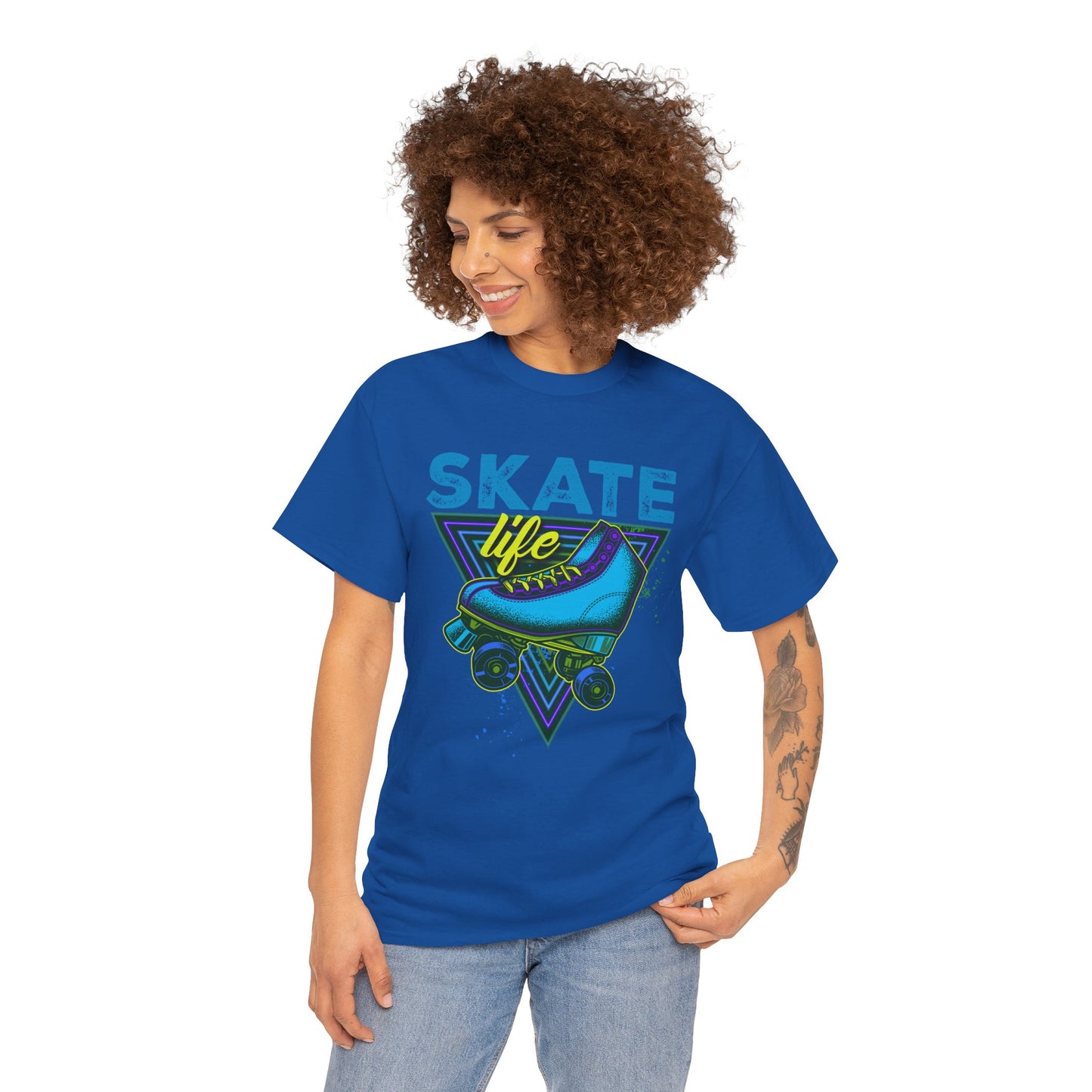 Jackson, NJ - Adult "Skate Life" Roller Skater T-Shirt (Blue Graphic)