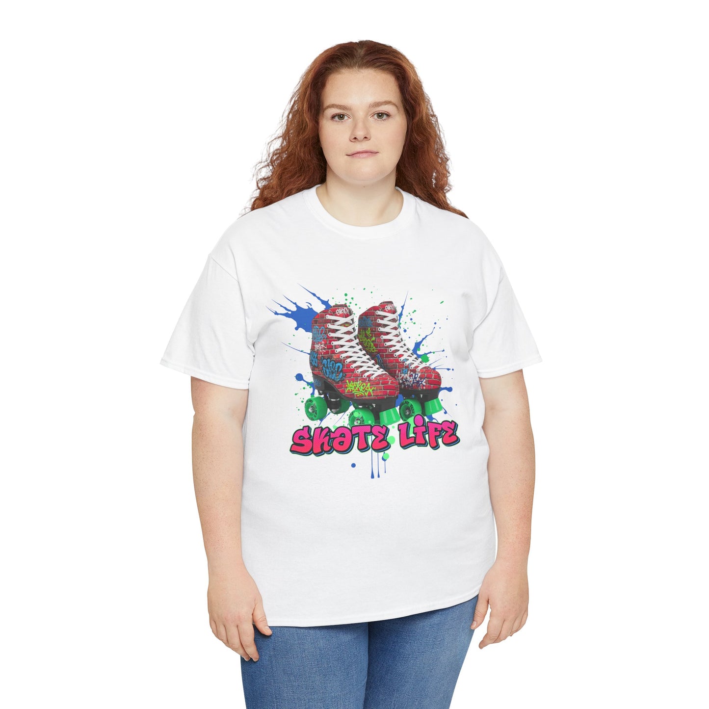 Adult Retro Roller Skating T-Shirt - Skate Life - Graffiti Style Graphic Tee for Skaters