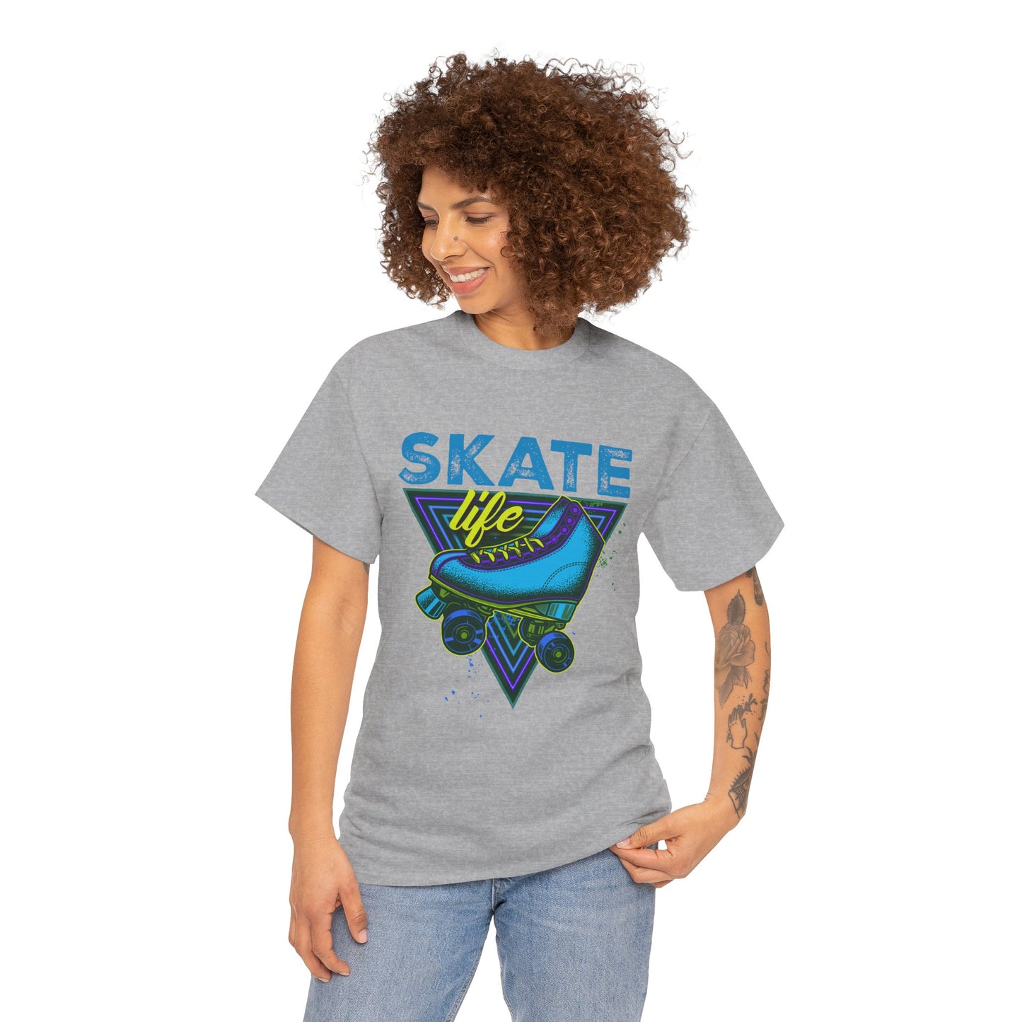 Unisex Roller Skating T-Shirt "Skate Life" Blue Graphic