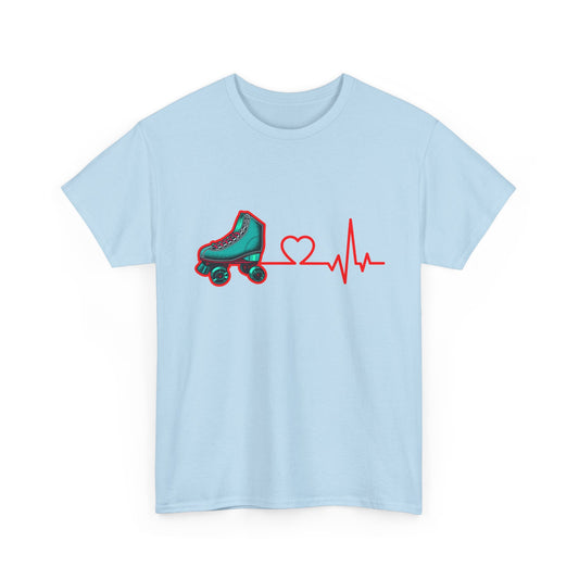 Adult Roller Skating T-Shirt - Heartbeat of Roller Skating - Rink Life Tee