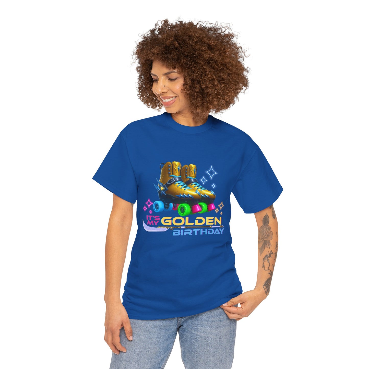It's My Golden Birthday  - Adult and Teens Roller Skate Graphic T-Shirt – 100% Cotton, Female
