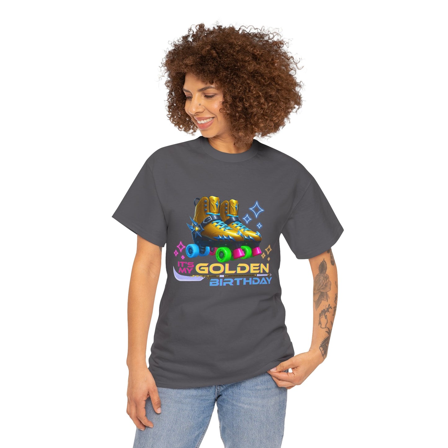 It's My Golden Birthday  - Adult and Teens Roller Skate Graphic T-Shirt – 100% Cotton, Female