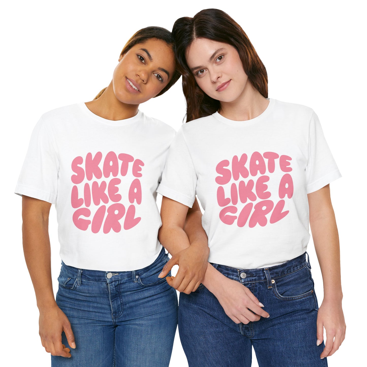 Women's "Skate Like A Girl" Roller Skate Graphic Cotton T-Shirt