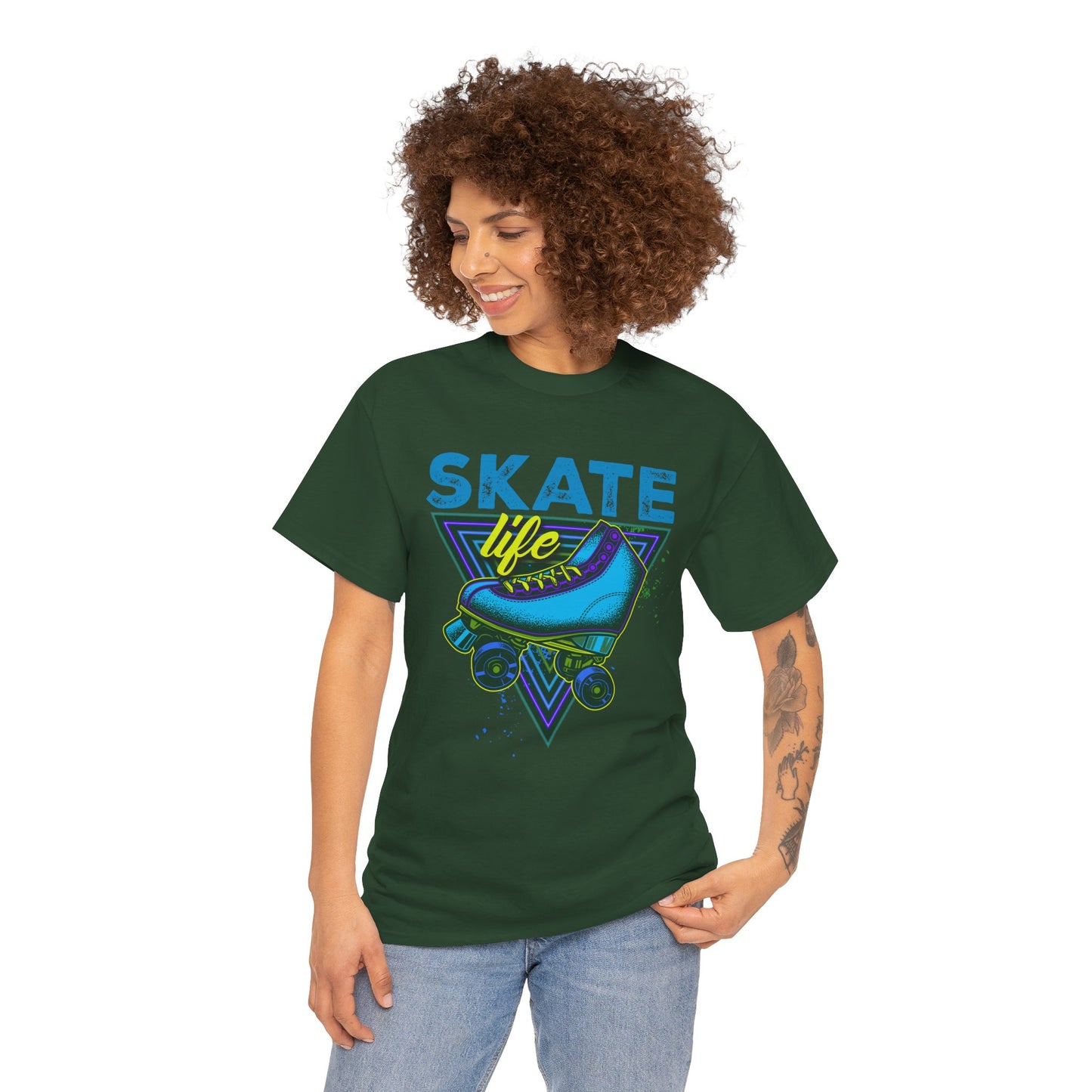 Jackson, NJ - Adult "Skate Life" Roller Skater T-Shirt (Blue Graphic)