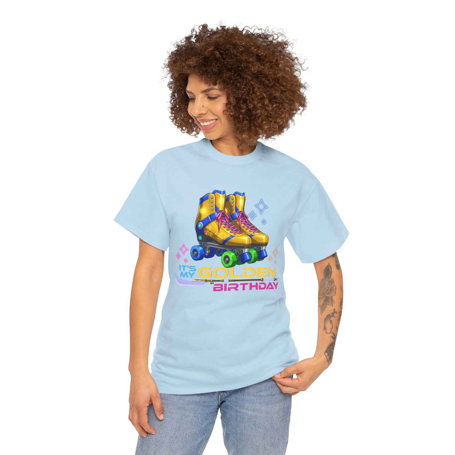 Golden Birthday - Adult Roller Skate Graphic T-Shirt – 100% Cotton
