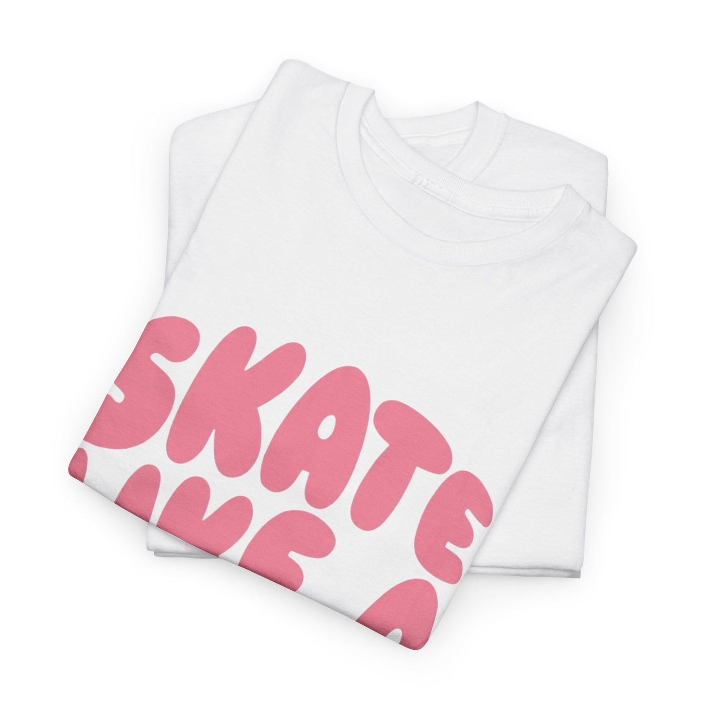 Women's Roller Skating T-Shirt - Skate Like A Girl - Bubble Letter Tee for Skaters