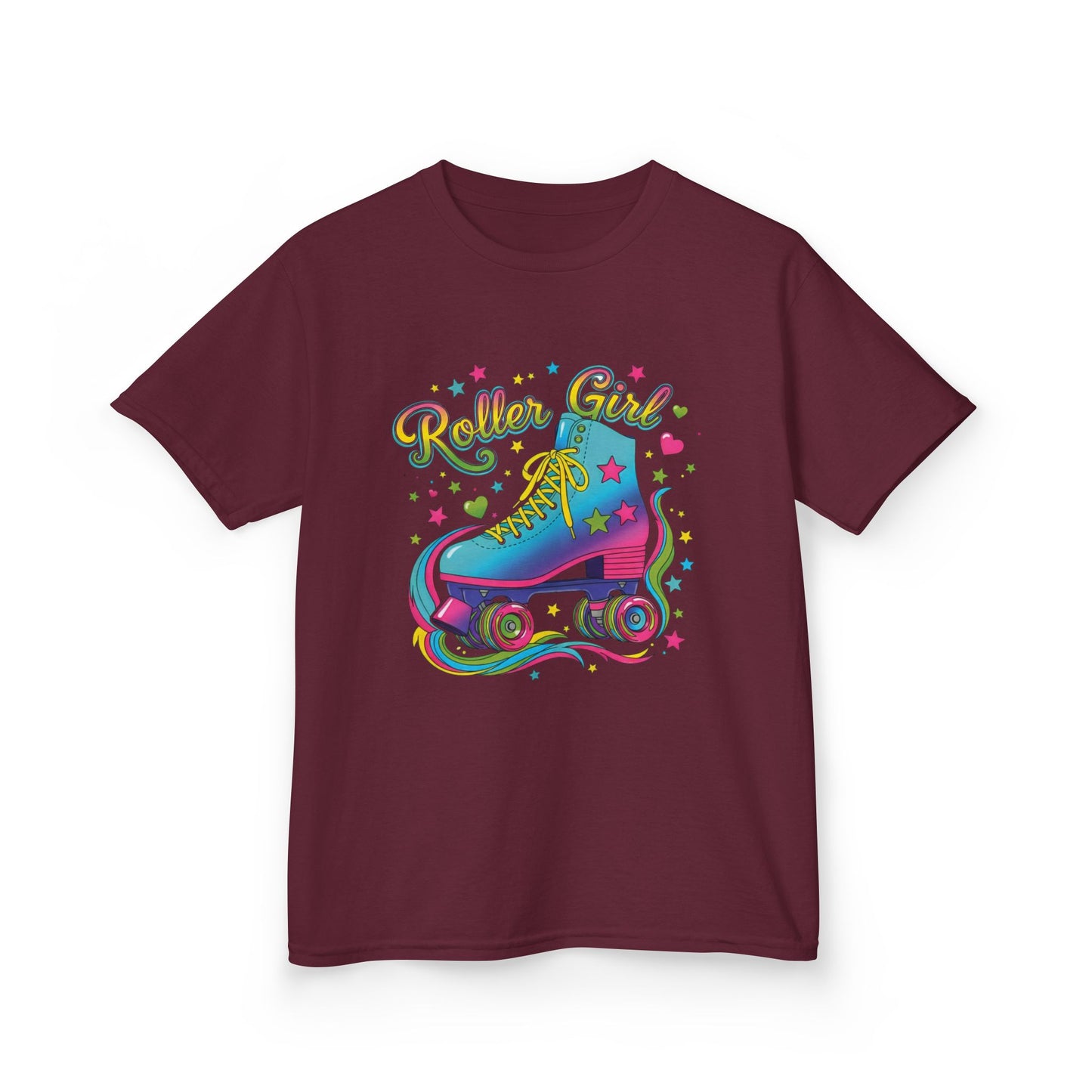 Girl's Roller Skating T-shirt - Roller Girl - Retro Graphic Shirt for Kids