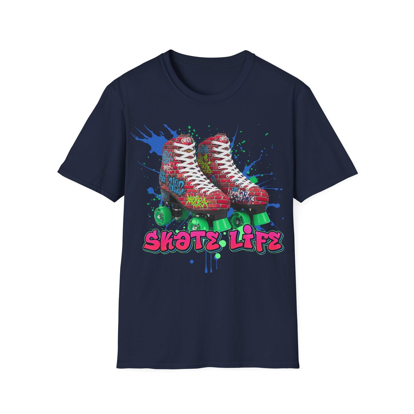 Adult "Skate Life" Paint Splattered Skates T-Shirt - United Skates of America - Raleigh, NC
