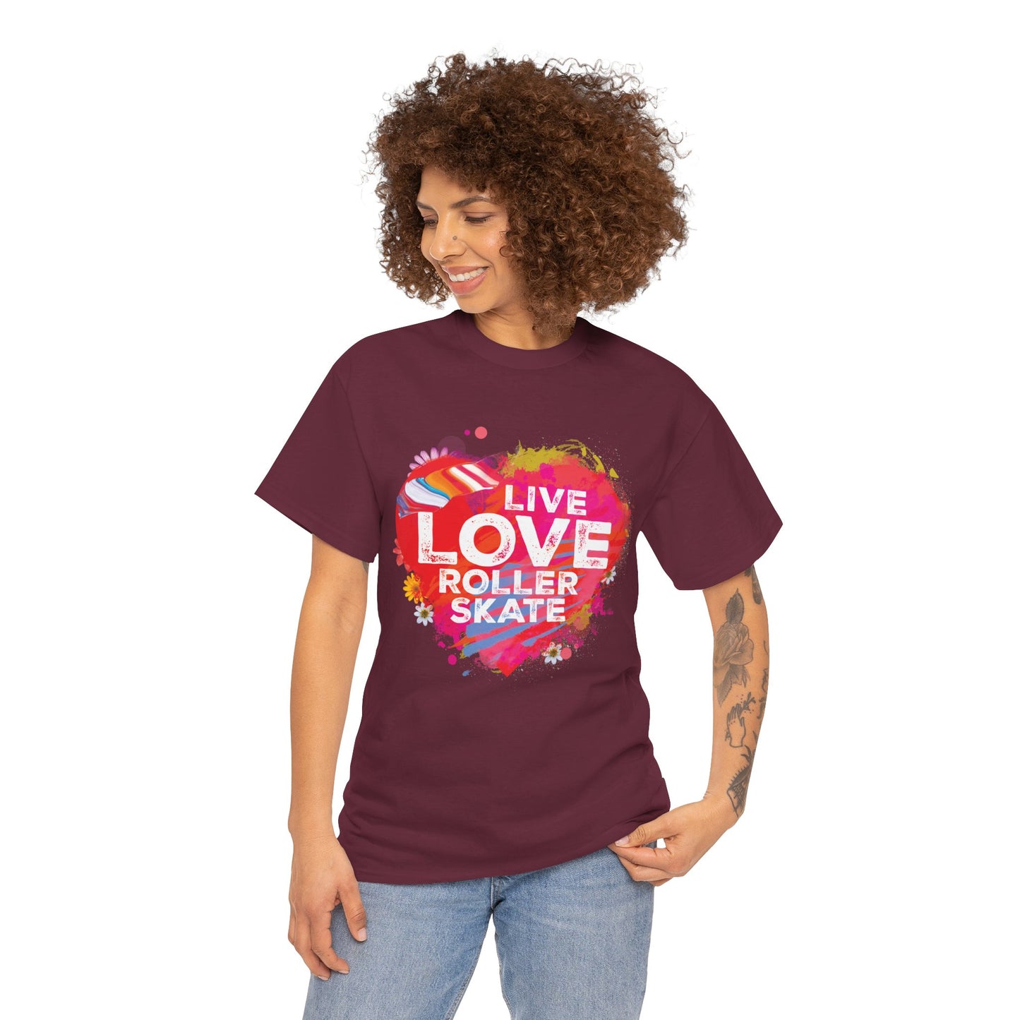 Women's "Live Love Roller Skate" T-Shirt for Skating Lovers