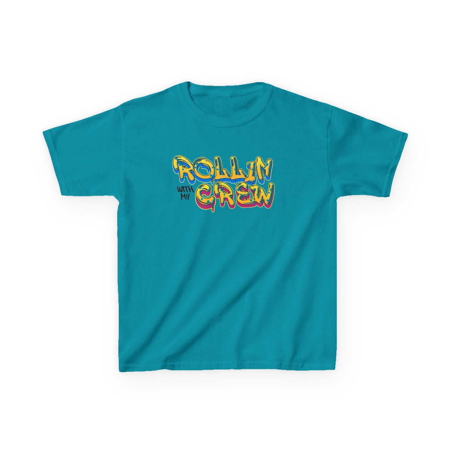 Kid's Roller Skating T-Shirt - Rollin With My Crew - Birthday Party Tee
