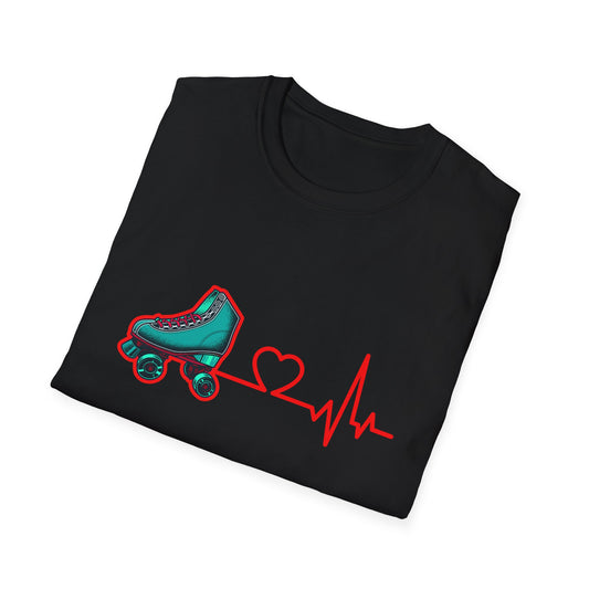 Adult Heartbeat of Roller Skating T-Shirt