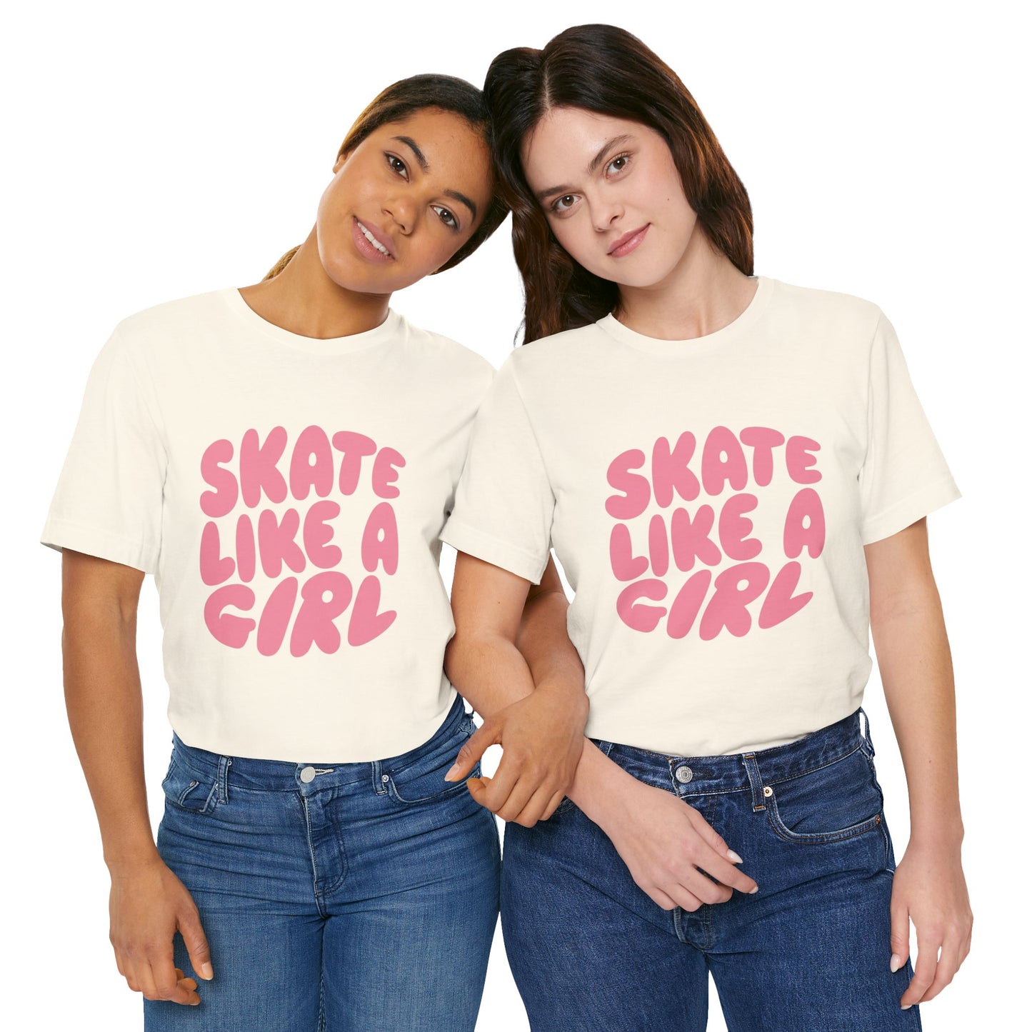 Women's "Skate Like A Girl" Roller Skate Graphic Cotton T-Shirt