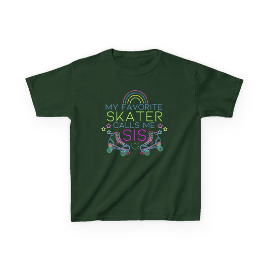 Girl's Birthday T-Shirt - My Favorite Skater Calls Me Sis - Graphic Tee for Kids