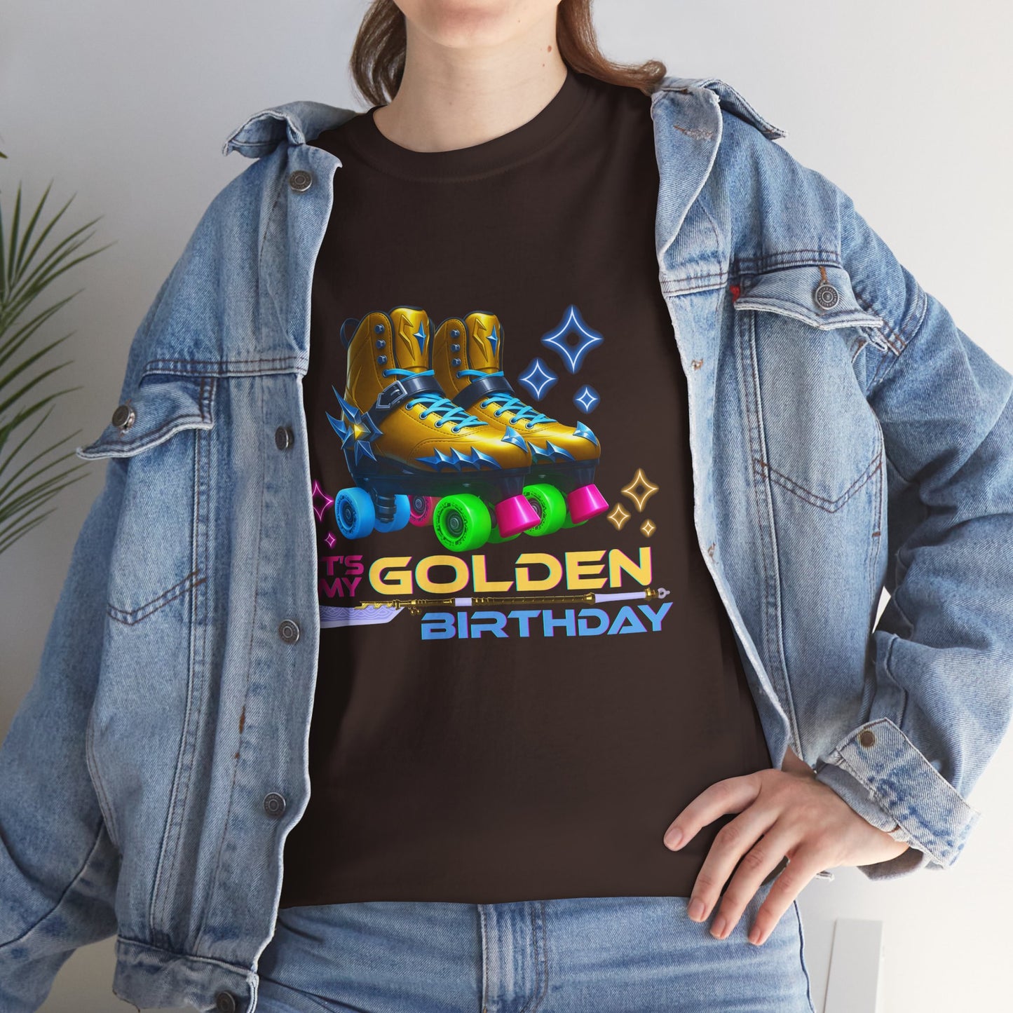 It's My Golden Birthday  - Adult and Teens Roller Skate Graphic T-Shirt – 100% Cotton, Female