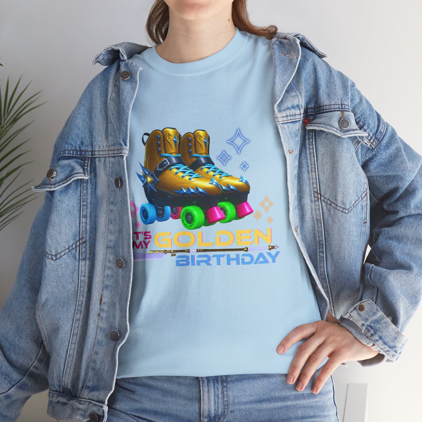 It's My Golden Birthday  - Adult and Teens Roller Skate Graphic T-Shirt – 100% Cotton, Female