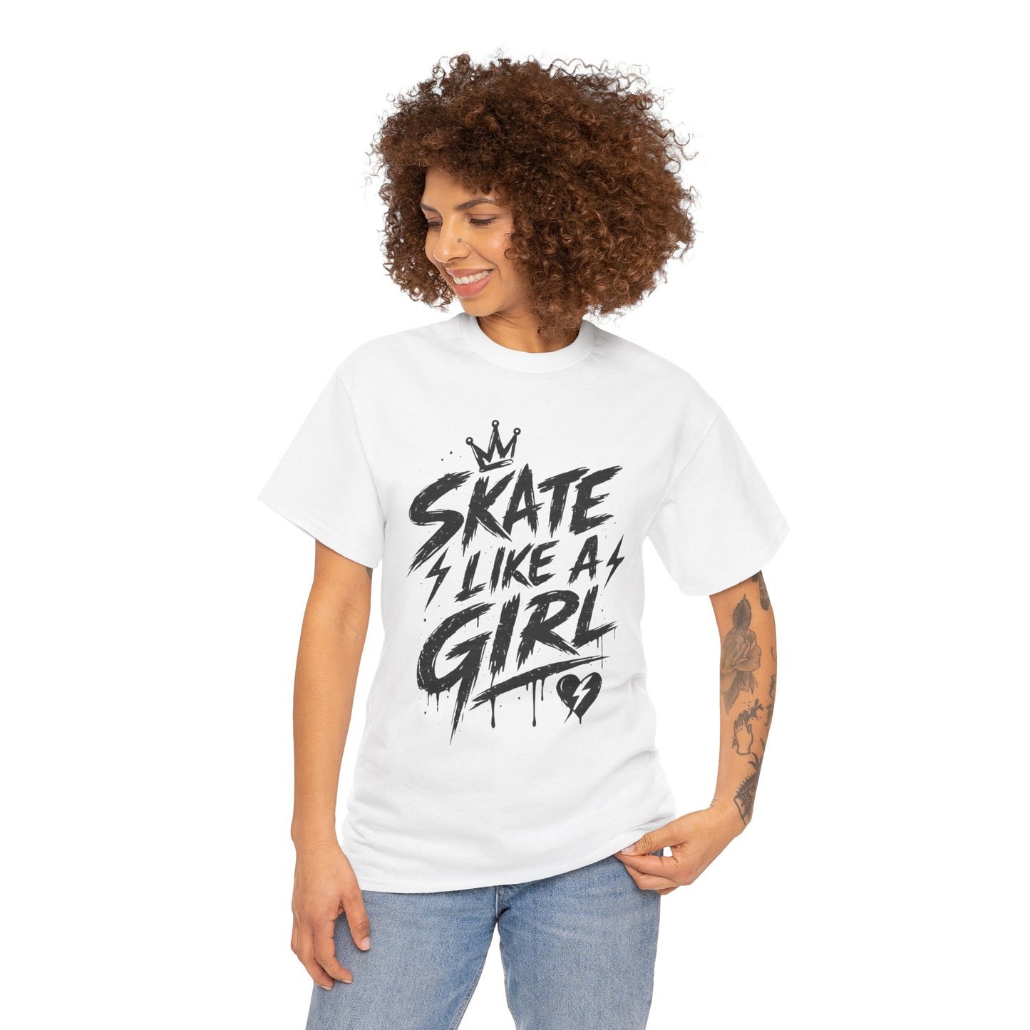 Adult Skate Like a Girl Women's T-Shirt | Roller Skating, Ice Skater, Roller Derby, Hockey & Rink Life Tee
