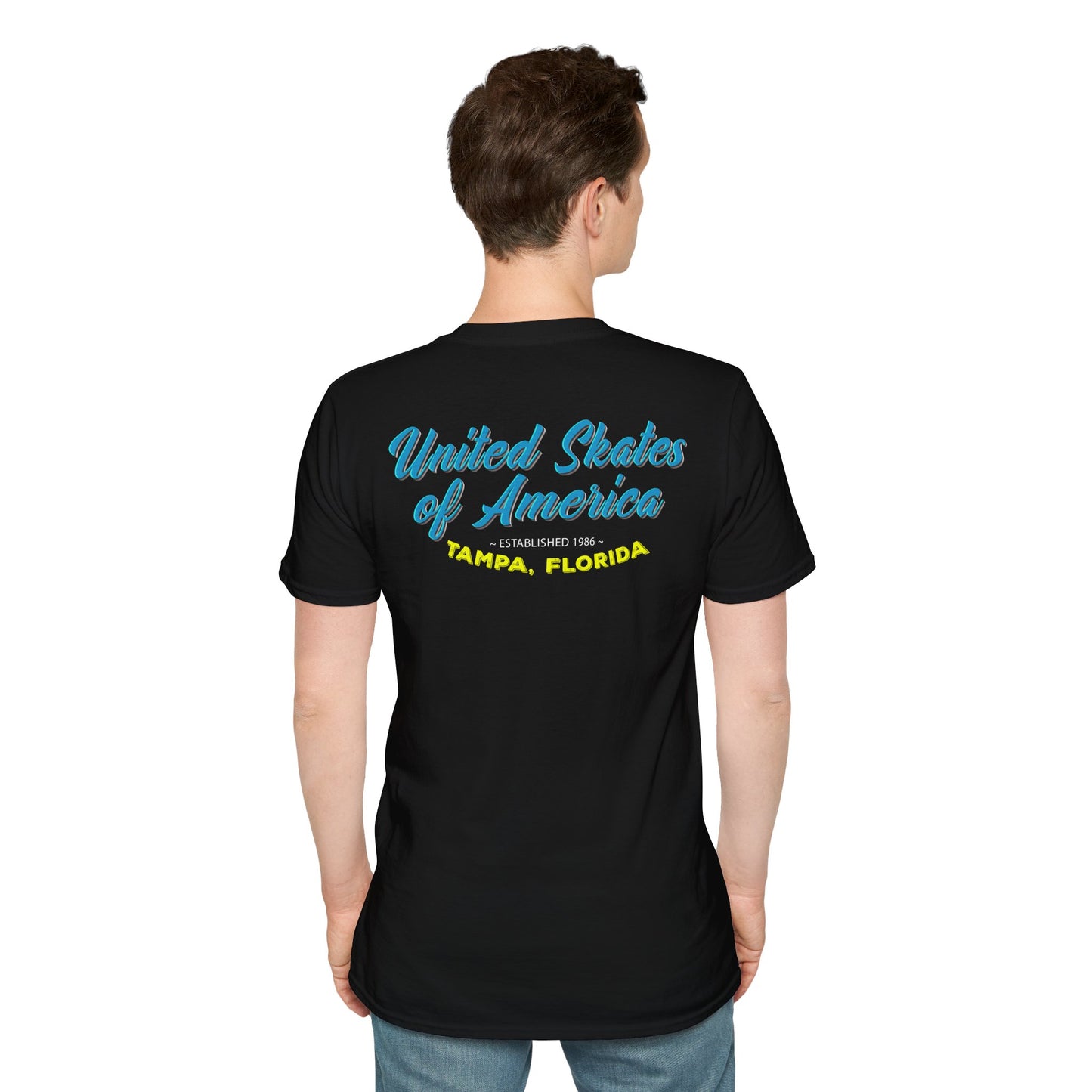 Tampa FL - Adult "Skate Life" Roller Skater T-Shirt (Blue Graphic)