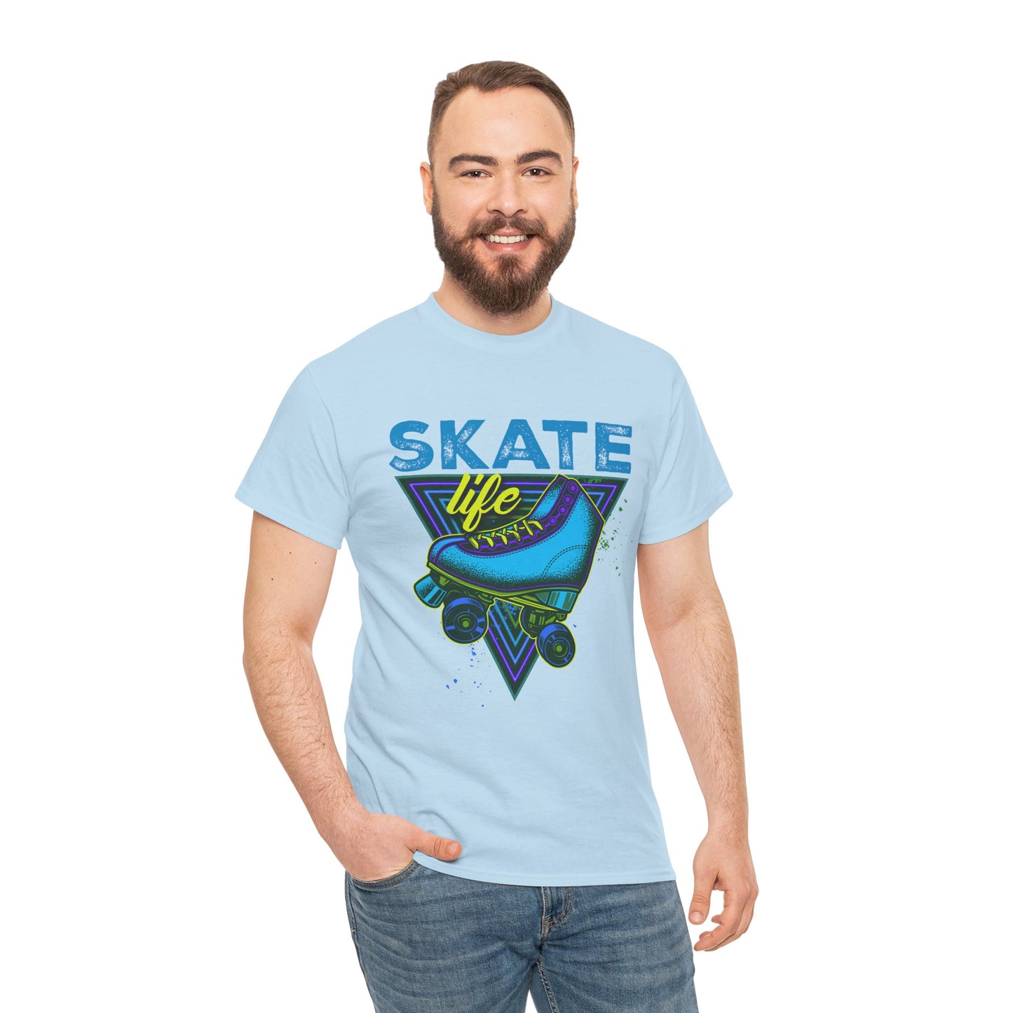 Unisex Roller Skating T-Shirt "Skate Life" Blue Graphic