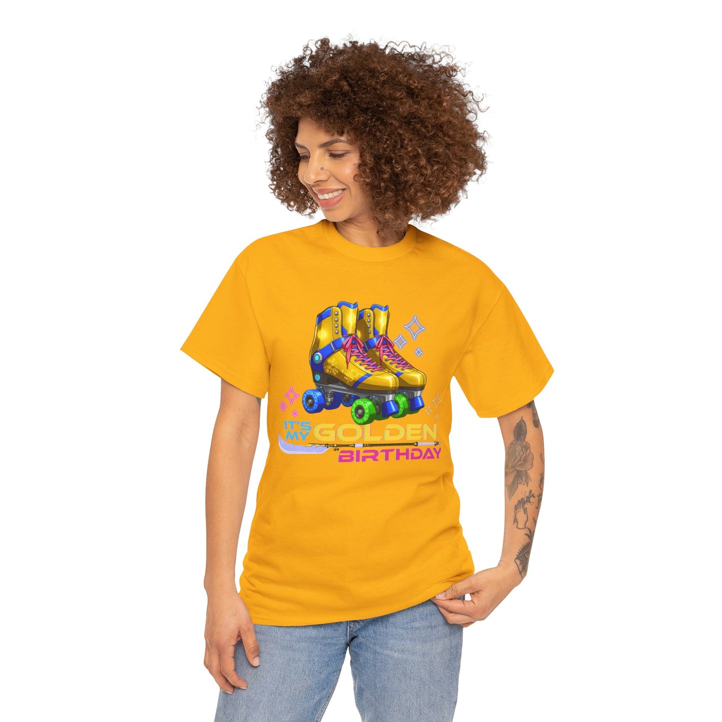 Golden Birthday - Adult Roller Skate Graphic T-Shirt – 100% Cotton