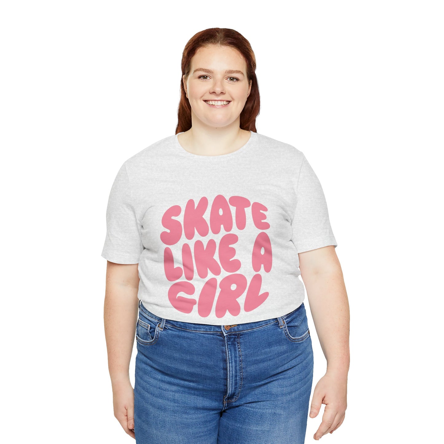 Women's "Skate Like A Girl" Roller Skate Graphic Cotton T-Shirt