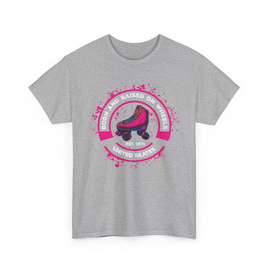Adult "Born & Raised on Wheels" Roller Skating T-Shirt