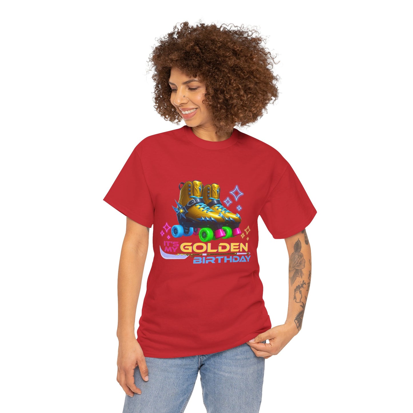 It's My Golden Birthday  - Adult and Teens Roller Skate Graphic T-Shirt – 100% Cotton, Female