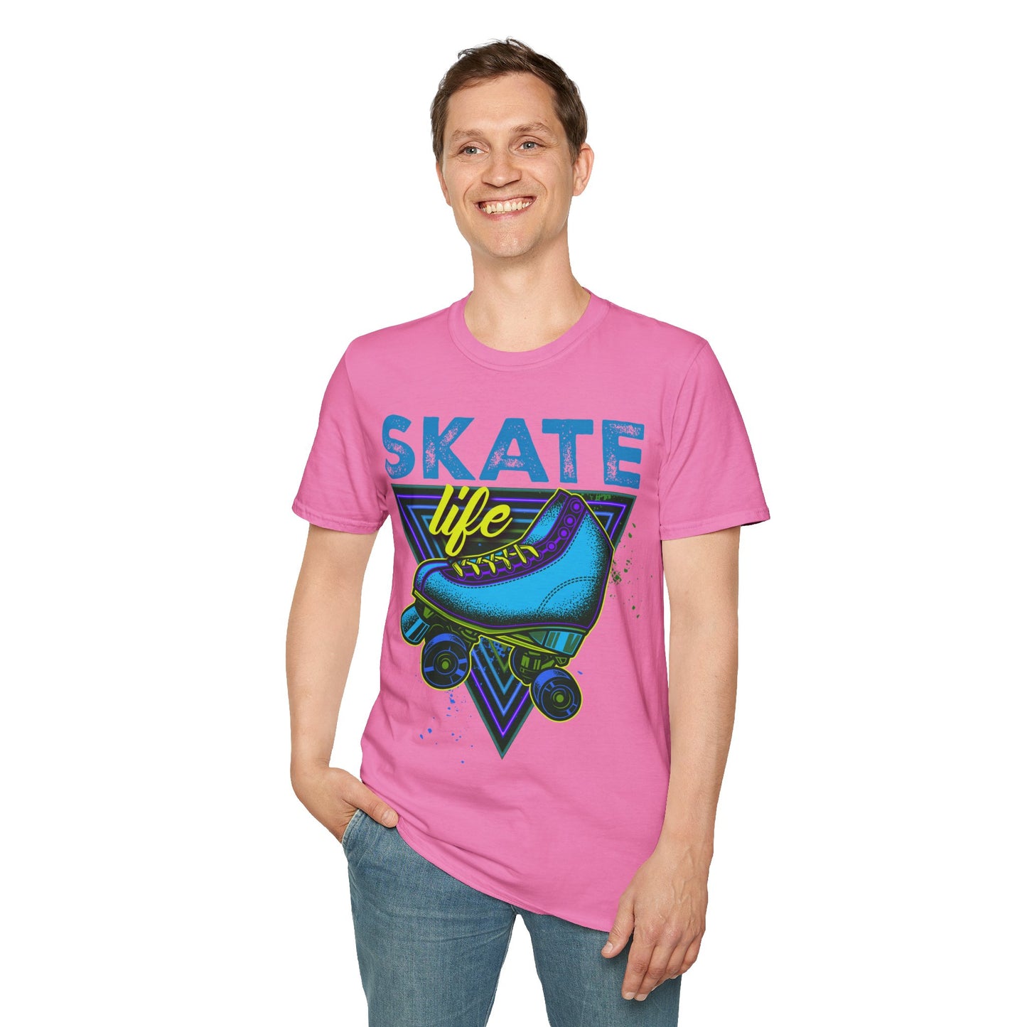 Tampa FL - Adult "Skate Life" Roller Skater T-Shirt (Blue Graphic)
