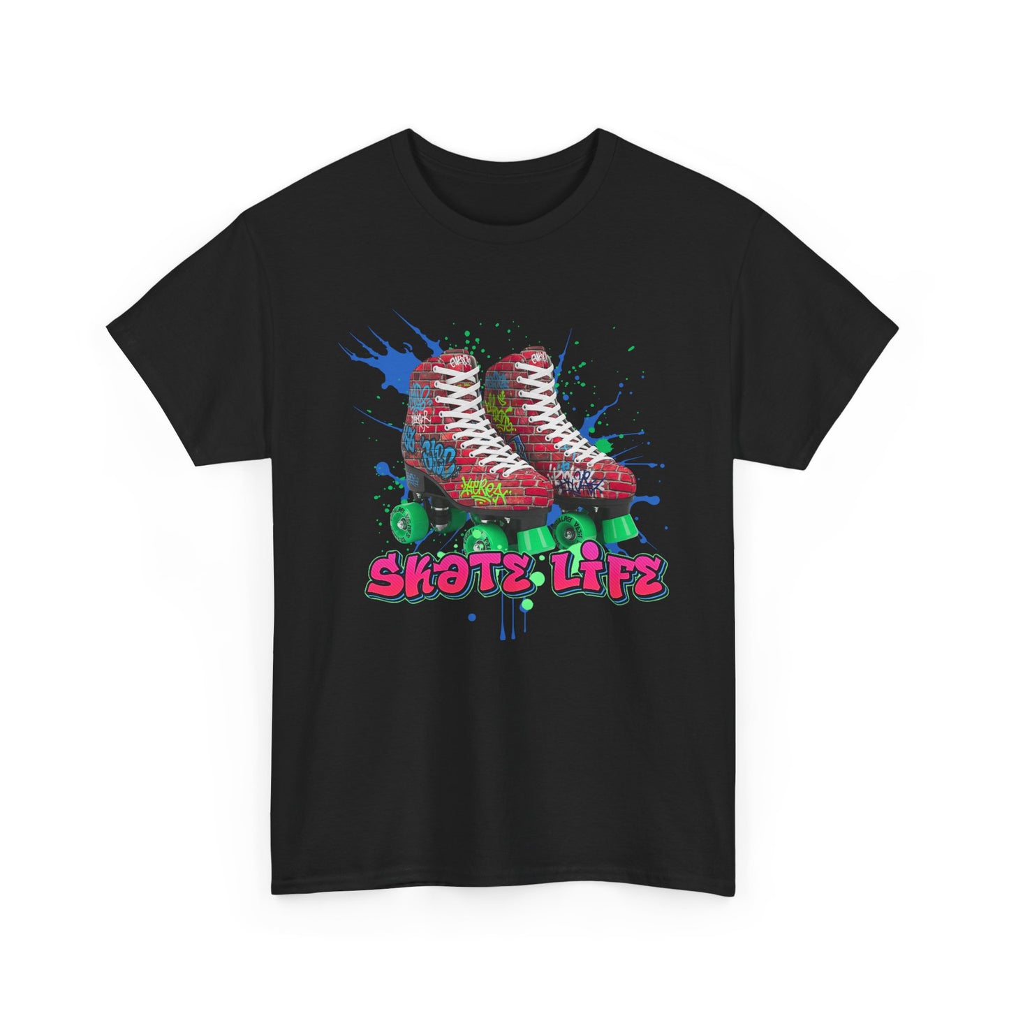 Adult Retro Roller Skating T-Shirt - Skate Life - Graffiti Style Graphic Tee for Skaters