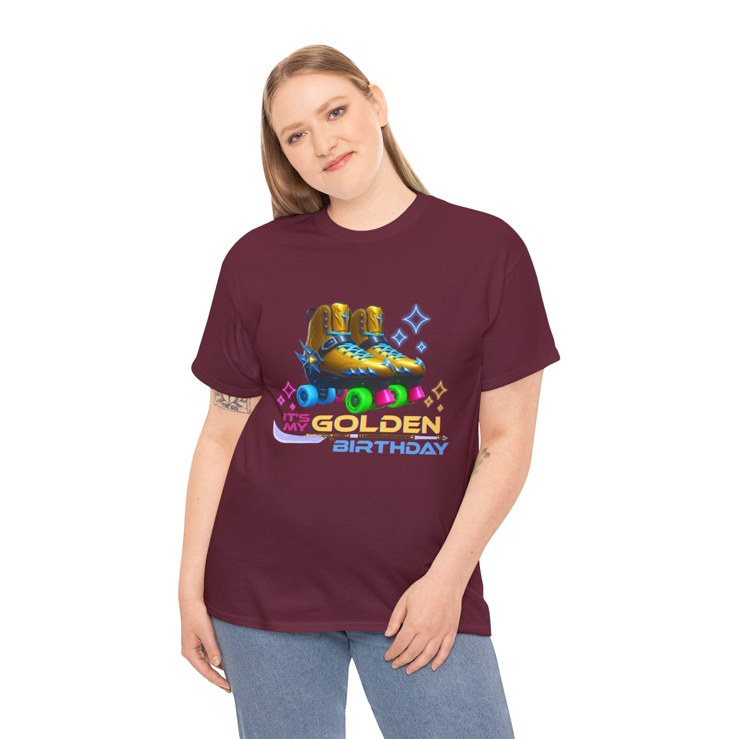 It's My Golden Birthday  - Adult and Teens Roller Skate Graphic T-Shirt – 100% Cotton, Female
