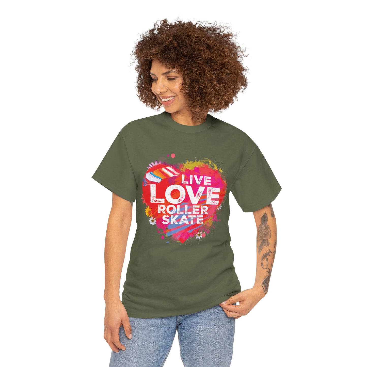 Women's "Live Love Roller Skate" T-Shirt for Skating Lovers
