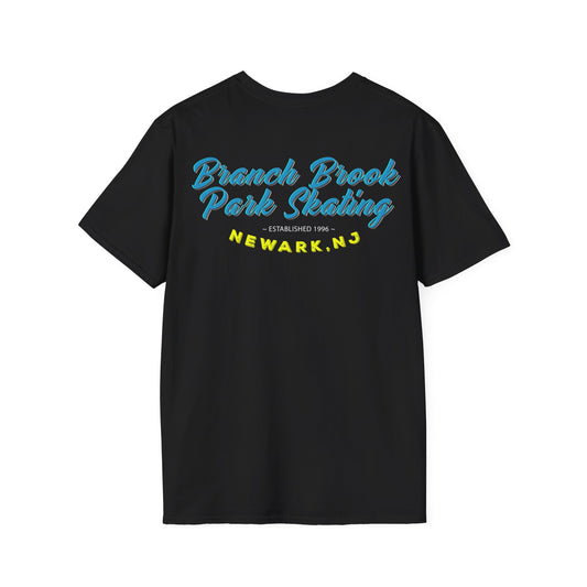 Branch Brook Park Skating, Newark, NJ- "Skate Life" - Roller Skate Graphic T-Shirt (Blue Graphic)