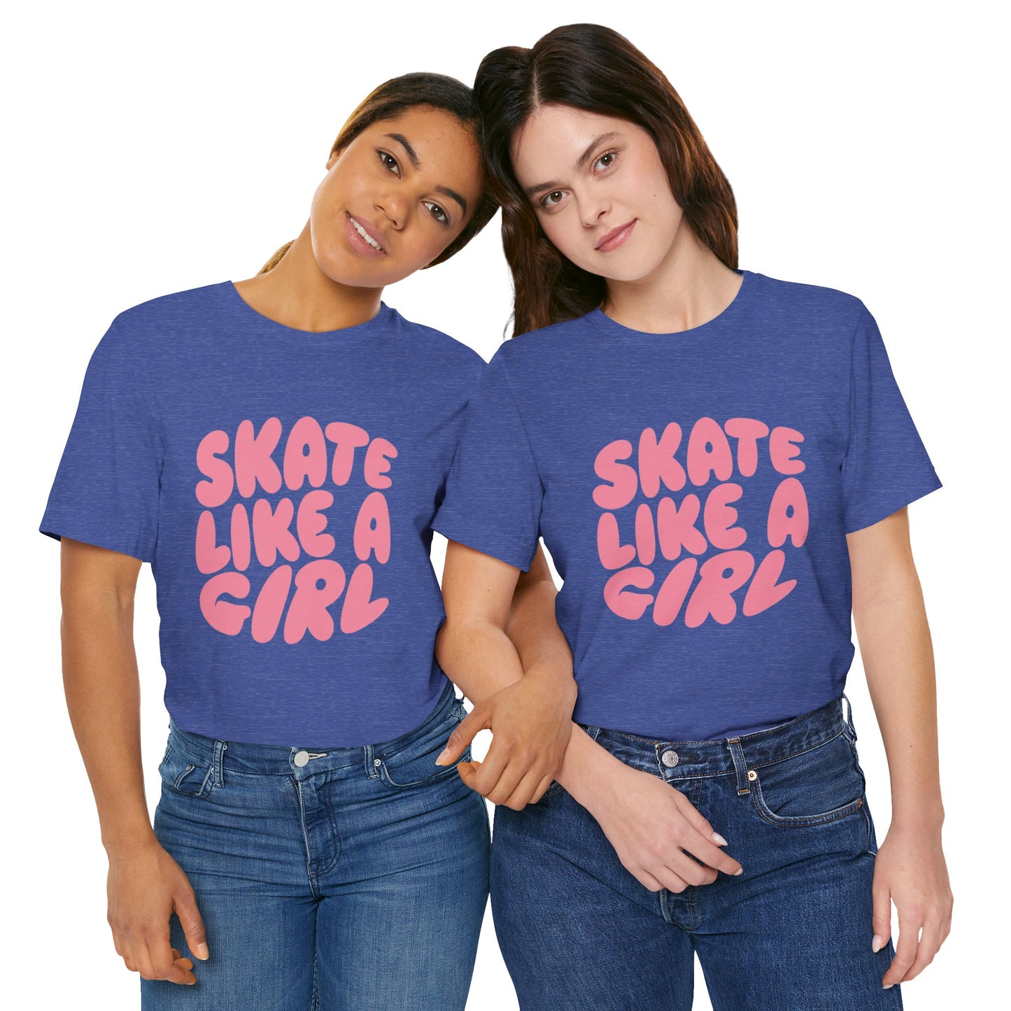 Women's "Skate Like A Girl" Roller Skate Graphic Cotton T-Shirt
