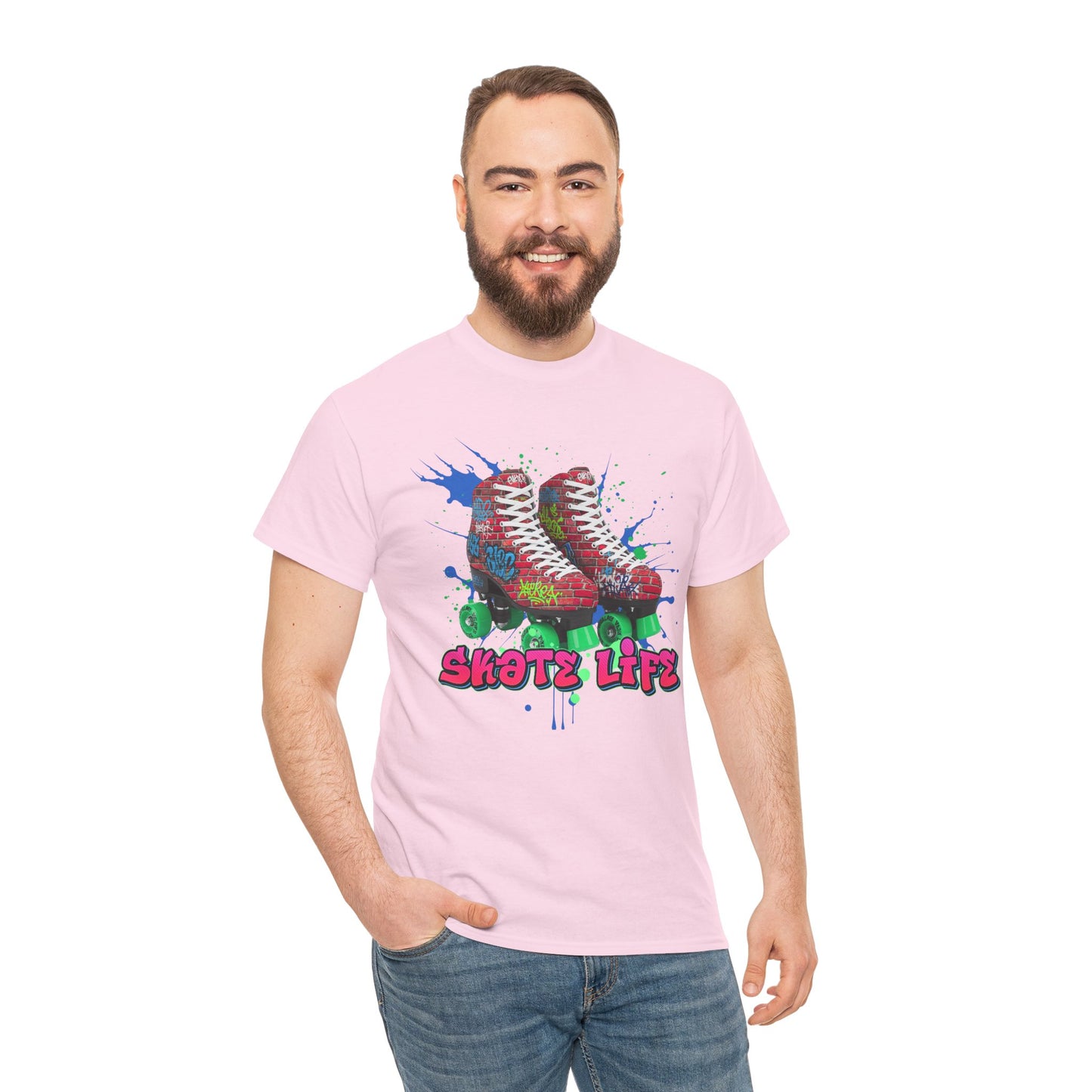 Adult Retro Roller Skating T-Shirt - Skate Life - Graffiti Style Graphic Tee for Skaters