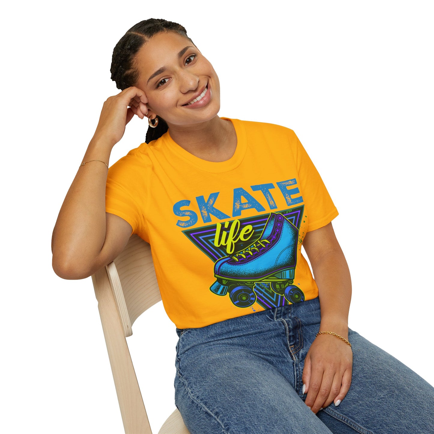 Adult "Skate Life" T-Shirt - Millennium Skate World Camden, NJ (Blue)