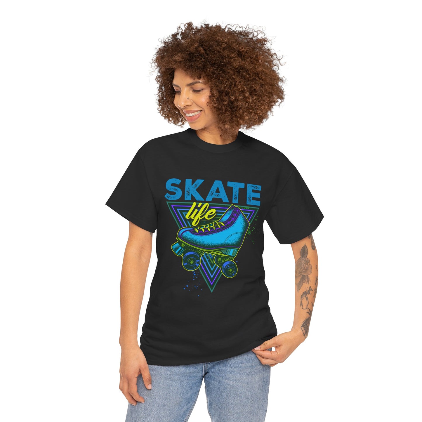 Unisex Roller Skating T-Shirt "Skate Life" Blue Graphic