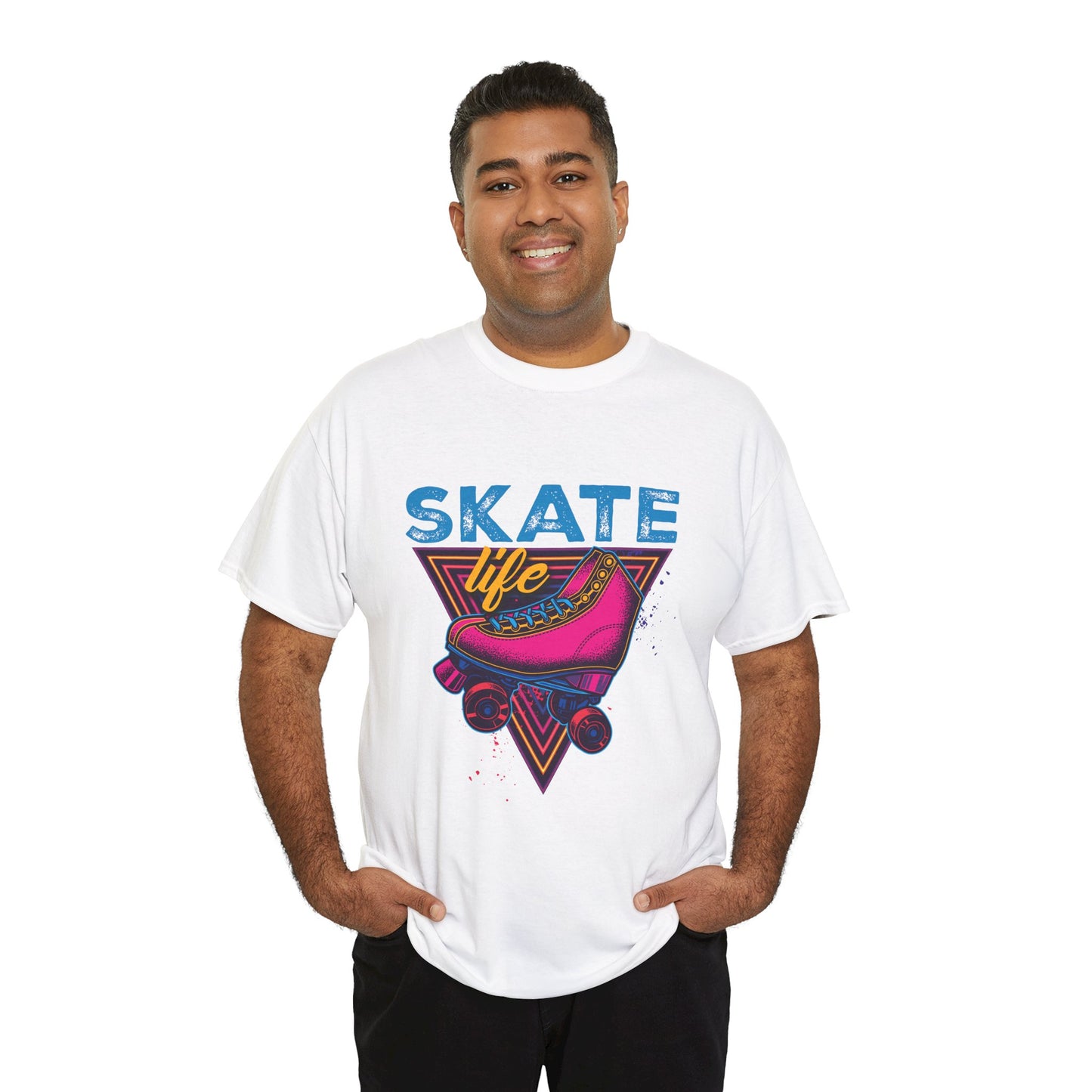 Adult Roller Skating T-Shirt - "Skate Life" - Pink Graphic